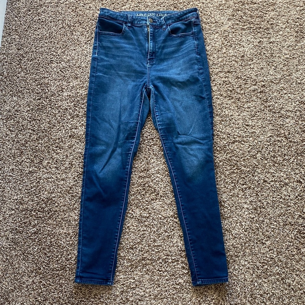 American Eagle Super Hi-Rise Jegging, Dark Wash, Size US 10 Regular